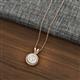 2 - Juliya 6.00 mm Round White Sapphire Rope Edge Bezel Set Solitaire Pendant Necklace 