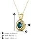 3 - Juliya 6.50 mm Round London Blue Topaz Rope Edge Bezel Set Solitaire Pendant Necklace 