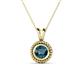 1 - Juliya 6.50 mm Round Blue Diamond Rope Edge Bezel Set Solitaire Pendant Necklace 