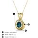 3 - Juliya 6.50 mm Round Blue Diamond Rope Edge Bezel Set Solitaire Pendant Necklace 
