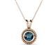 1 - Juliya 6.50 mm Round Blue Diamond Rope Edge Bezel Set Solitaire Pendant Necklace 