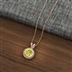 2 - Juliya 6.50 mm Round Yellow Diamond Rope Edge Bezel Set Solitaire Pendant Necklace 