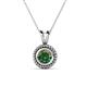 1 - Juliya 6.50 mm Round Lab Created Alexandrite Rope Edge Bezel Set Solitaire Pendant Necklace 