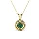 1 - Juliya 6.50 mm Round Lab Created Alexandrite Rope Edge Bezel Set Solitaire Pendant Necklace 