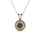 1 - Juliya 6.50 mm Round Lab Created Alexandrite Rope Edge Bezel Set Solitaire Pendant Necklace 