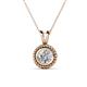 1 - Juliya 6.50 mm Round Forever Brilliant Moissanite Rope Edge Bezel Set Solitaire Pendant Necklace 