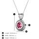 3 - Juliya 6.50 mm Round Pink Tourmaline Rope Edge Bezel Set Solitaire Pendant Necklace 
