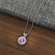2 - Juliya 6.50 mm Round Amethyst Rope Edge Bezel Set Solitaire Pendant Necklace 