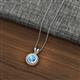 2 - Juliya 6.50 mm Round Blue Topaz Rope Edge Bezel Set Solitaire Pendant Necklace 