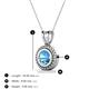 3 - Juliya 6.50 mm Round Blue Topaz Rope Edge Bezel Set Solitaire Pendant Necklace 