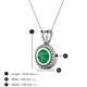 3 - Juliya 6.00 mm Round Emerald Rope Edge Bezel Set Solitaire Pendant Necklace 