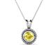 1 - Juliya 6.00 mm Round Yellow Sapphire Rope Edge Bezel Set Solitaire Pendant Necklace 