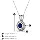 3 - Juliya 5.00 mm Round Blue Sapphire Rope Edge Bezel Set Solitaire Pendant Necklace 