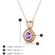 3 - Juliya 5.00 mm Round Amethyst Rope Edge Bezel Set Solitaire Pendant Necklace 