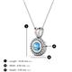 3 - Juliya 5.00 mm Round Blue Topaz Rope Edge Bezel Set Solitaire Pendant Necklace 
