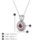 3 - Juliya 5.00 mm Round Rhodolite Garnet Rope Edge Bezel Set Solitaire Pendant Necklace 