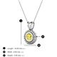 3 - Juliya 5.00 mm Round Lab Created Yellow Sapphire Rope Edge Bezel Set Solitaire Pendant Necklace 