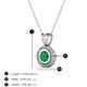 3 - Juliya 5.00 mm Round Emerald Rope Edge Bezel Set Solitaire Pendant Necklace 