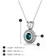 3 - Juliya 5.00 mm Round London Blue Topaz Rope Edge Bezel Set Solitaire Pendant Necklace 