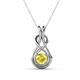 1 - Amanda 5.00 mm Round Yellow Sapphire Solitaire Infinity Love Knot Pendant Necklace 
