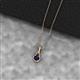 2 - Caron 4.00 mm Round Blue Sapphire Solitaire Love Knot Pendant Necklace 