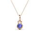 1 - Caron 4.00 mm Round Tanzanite Solitaire Love Knot Pendant Necklace 