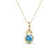 1 - Caron 4.00 mm Round Blue Topaz Solitaire Love Knot Pendant Necklace 