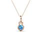 1 - Caron 4.00 mm Round Blue Topaz Solitaire Love Knot Pendant Necklace 