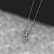 2 - Caron 4.00 mm Round Blue Topaz Solitaire Love Knot Pendant Necklace 