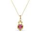 1 - Caron 4.00 mm Round Rhodolite Garnet Solitaire Love Knot Pendant Necklace 