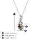 3 - Caron 4.00 mm Round Smoky Quartz Solitaire Love Knot Pendant Necklace 