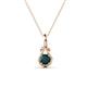 1 - Caron 4.00 mm Round London Blue Topaz Solitaire Love Knot Pendant Necklace 