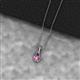 2 - Caron 4.00 mm Round Pink Sapphire Solitaire Love Knot Pendant Necklace 