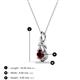 3 - Caron 4.00 mm Round Red Garnet Solitaire Love Knot Pendant Necklace 