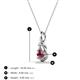 3 - Caron 4.00 mm Round Rhodolite Garnet Solitaire Love Knot Pendant Necklace 