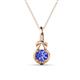1 - Caron 5.00 mm Round Tanzanite Solitaire Love Knot Pendant Necklace 
