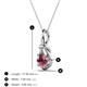 3 - Caron 5.00 mm Round Rhodolite Garnet Solitaire Love Knot Pendant Necklace 