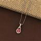2 - Caron 5.00 mm Round Rhodolite Garnet Solitaire Love Knot Pendant Necklace 