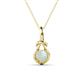1 - Caron 5.00 mm Round Opal Solitaire Love Knot Pendant Necklace 