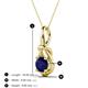 3 - Caron 6.00 mm Round Blue Sapphire Solitaire Love Knot Pendant Necklace 