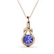 1 - Caron 6.50 mm Round Tanzanite Solitaire Love Knot Pendant Necklace 