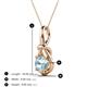 3 - Caron 6.50 mm Round Aquamarine Solitaire Love Knot Pendant Necklace 