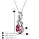 3 - Caron 6.50 mm Round Pink Tourmaline Solitaire Love Knot Pendant Necklace 