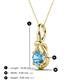 3 - Caron 6.50 mm Round Blue Topaz Solitaire Love Knot Pendant Necklace 