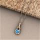 2 - Caron 6.50 mm Round Blue Topaz Solitaire Love Knot Pendant Necklace 