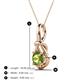 3 - Caron 6.50 mm Round Peridot Solitaire Love Knot Pendant Necklace 