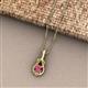 2 - Caron 6.50 mm Round Rhodolite Garnet Solitaire Love Knot Pendant Necklace 
