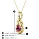 3 - Caron 6.50 mm Round Rhodolite Garnet Solitaire Love Knot Pendant Necklace 