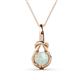 1 - Caron 6.00 mm Round Opal Solitaire Love Knot Pendant Necklace 