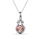 1 - Caron 6.50 mm Round Morganite Solitaire Love Knot Pendant Necklace 